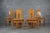 Postmodern Sculptural Oak and Rush Seat Dining Chairs, 1970s, Set of 4, in Very Good conditions. Designed 1970 to 1979