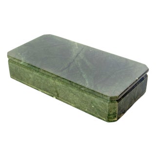 Mid 20th Century Vintage Italian Alabaster Hand Carved Lidded Box For Sale