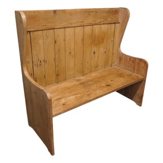 High Back Pine Settle, 1880 For Sale