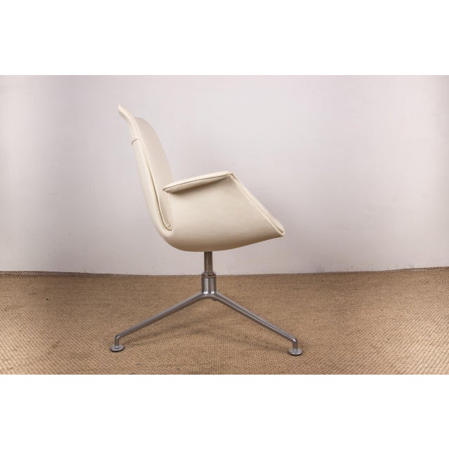 Metal Danish Model FK 6725 Armchair in White Leather and Chromed Steel by Preben Fabricius and Jørgen Kastholm for Walter Knoll, 2000s For Sale - Image 7 of 10