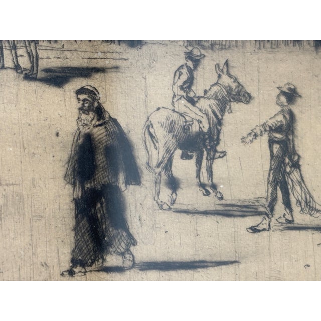 1883 Joseph Pennell Signed Etching - Piazza Del Comune, Pistoia - Original Framed Fine Art For Sale - Image 4 of 9