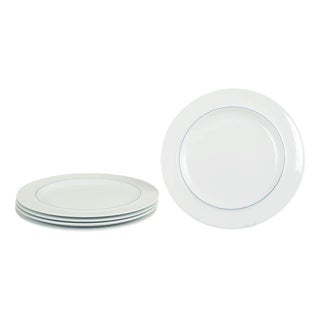 Vintage Blue Line Lunch Plates in Faience by Grethe Meyer for Royal Copenhagen, 1990s, Set of 5 For Sale