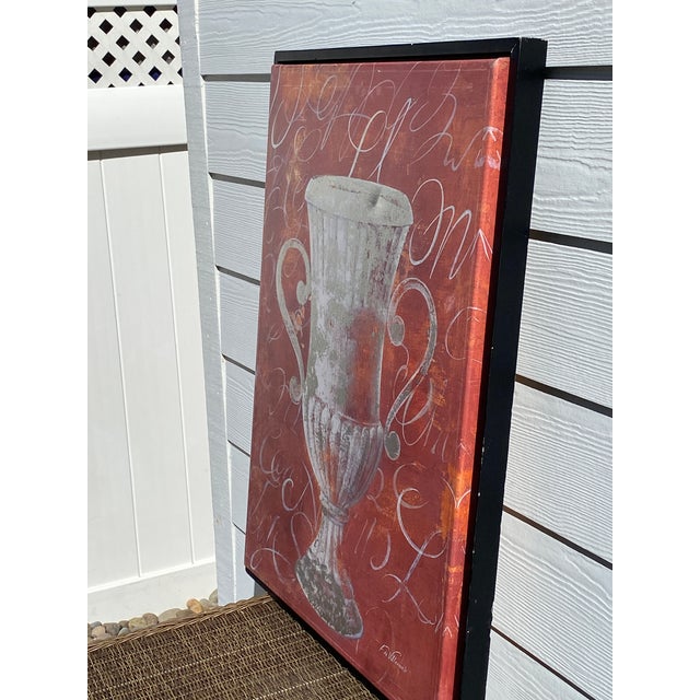 Late 20th Century Late 20th Century Fabrice De Villeneuve Large Hand-Embellished Canvas Print "Neoclassical Urn" in Floating Frame For Sale - Image 5 of 9
