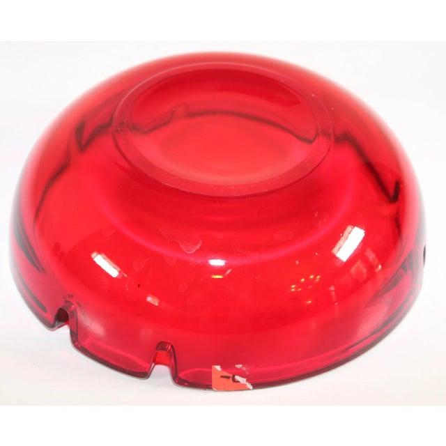 Mid 20th Century Vintage Mid-Century Glass Ruby Red Cigar Ashtray For Sale - Image 5 of 9