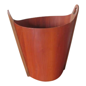 1960s Scandinavian Modern Teak Wastebasket by P. S. Heggen for Nordfjordfid Norway