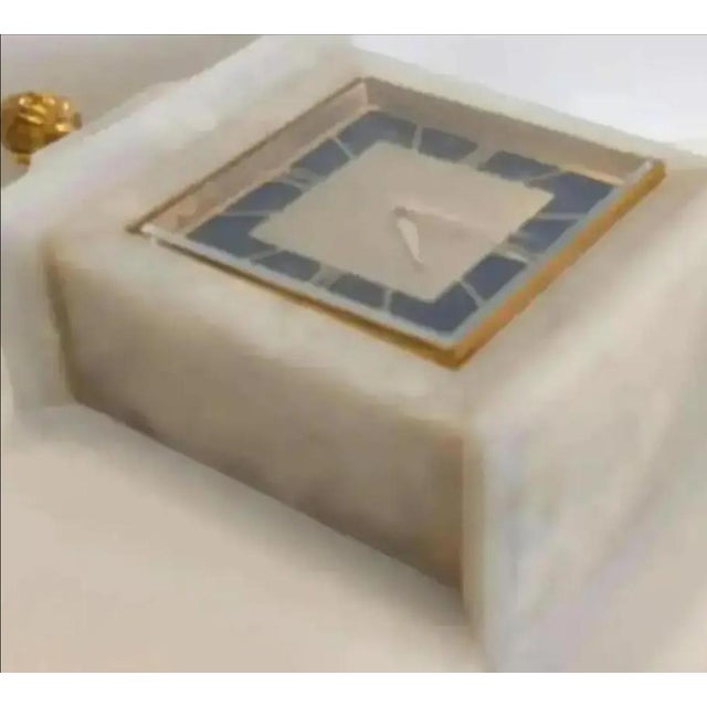 Art Deco 1930s Dunhill Art Deco Marble and Lapis Lazuli Mantel Clock For Sale - Image 3 of 11