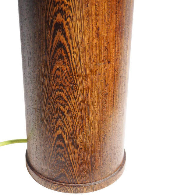 Wood Large Mid-Century Modern Scandinavian Tropical Hardwood Table Lamp, 1960s For Sale - Image 7 of 11
