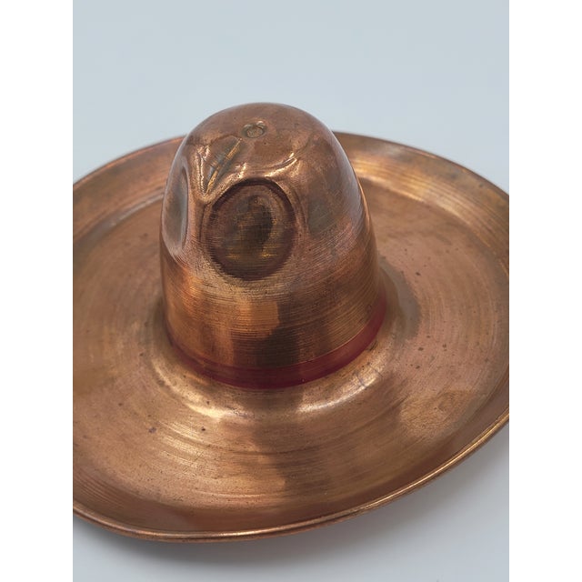 Metal Vintage Hand-Hammered Mexican Copper Sombrero Ashtray or Catch-All For Sale - Image 7 of 10