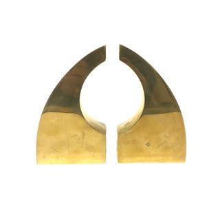 Modernist Brass Bookends - A Pair For Sale