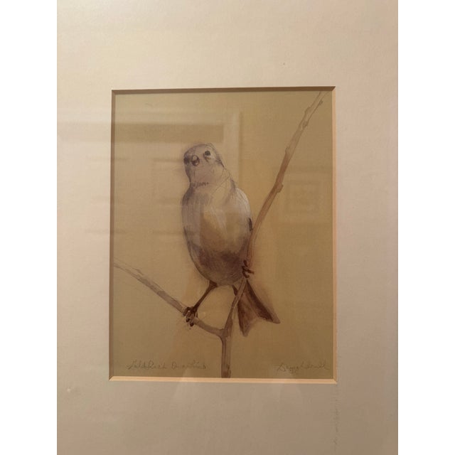 The Natural Light Gold Framed Bird Portrait Wall Art Pair For Sale - Image 4 of 12