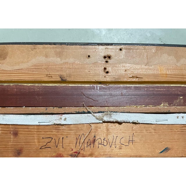 Zvi Mairovich, Polish Israeli Abstract Flowers Tel Aviv Modernist Vibrant Floral Oil Painting For Sale In Miami - Image 6 of 6