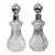 Brilliant Large Pair Crystal Scent Perfume Bottles Silver Stoppers Antique Victorian Vanity Dresser For Sale