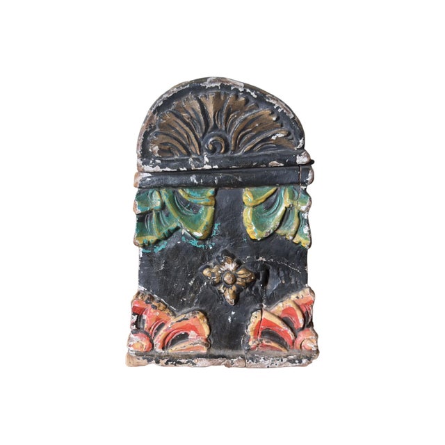 Wood Antique Indian Polychrome Carved Dowry Box with Peacocks, 1900s For Sale - Image 7 of 10
