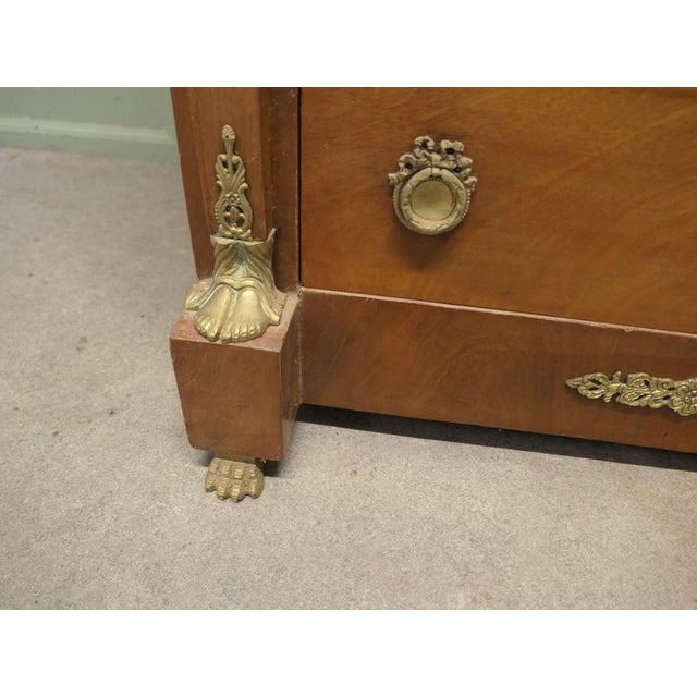 Tall Empire Neo-Classical French Walnut Chest of Drawers, 1950 For Sale - Image 6 of 8