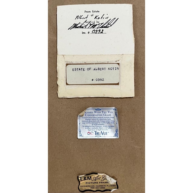 Abstract Expressionism Albert Kotin, Albert Kotin Abstract Expressionist Painting Nude Biomorphic Figure WPA Artist, c.1950's For Sale - Image 3 of 4