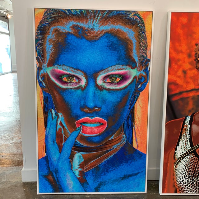 Blue "Til Blue in the Face" Contemporary Expressionist Digital Portrait Photograph by Rob Brinson, Framed For Sale - Image 8 of 8