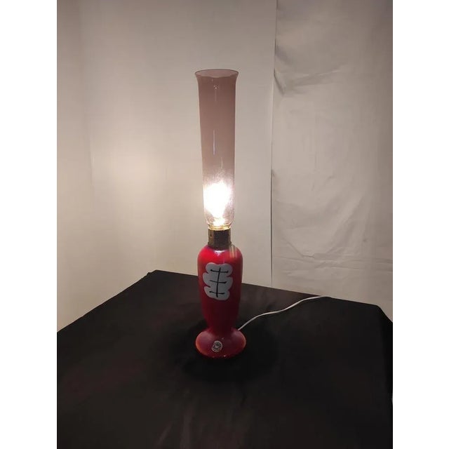 AVMazzega Vintage Red Table Lamp from Mazzega, 1960s For Sale - Image 4 of 10