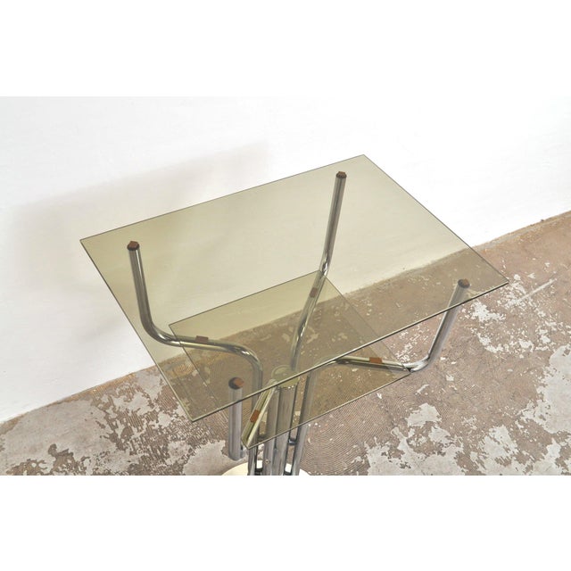 Vintage Side Table in Marble and Glass, 1950s For Sale - Image 10 of 11