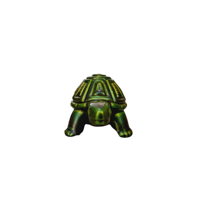 Mid-Century Turtle with Green Lustreglaze by Judit Nádor for Zsolnay, 1960s For Sale - Image 6 of 10