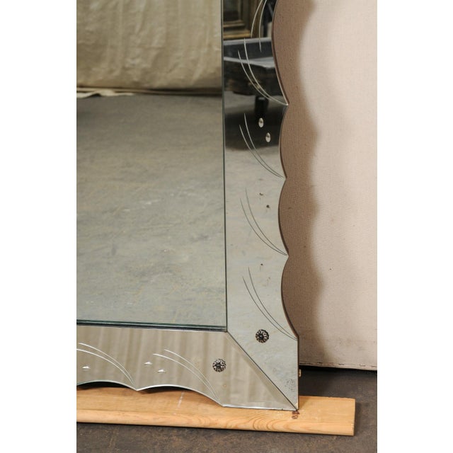 Mid 20th Century Italian Mirror with Scalloped Mirror Surround For Sale - Image 9 of 12