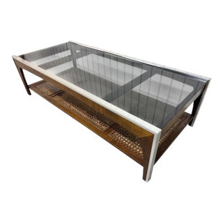 Mid-Century Modern Smoked Glass Coffee Table For Sale