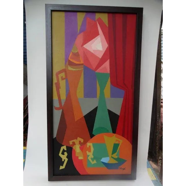 Mid-Century Modern Cubist Still Life Painting by David Segel For Sale - Image 4 of 4
