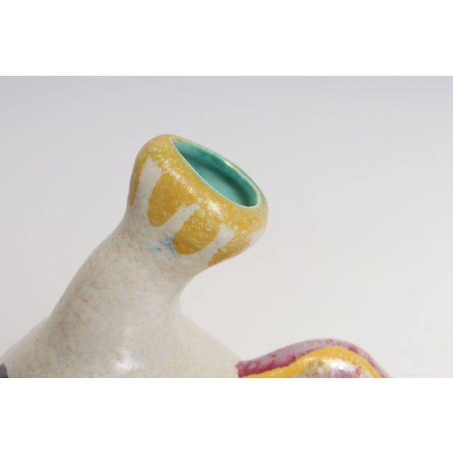 1940s Art Deco Zuid-Holland Gouda "Espera" Bulbous Matte Glaze Ceramic Pitcher For Sale - Image 11 of 17