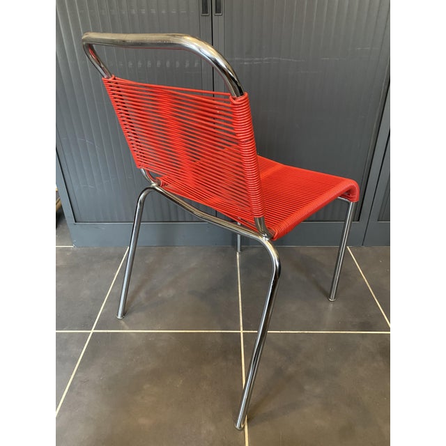 Vintage Chrome and Red Spaghetti Chair, 1960s For Sale - Image 14 of 18