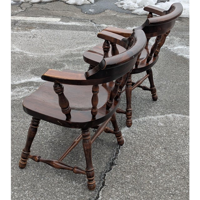 Vintage Ethan Allen Old Tavern Pine Dining Table Chairs - A Pair For Sale In Washington DC - Image 6 of 11