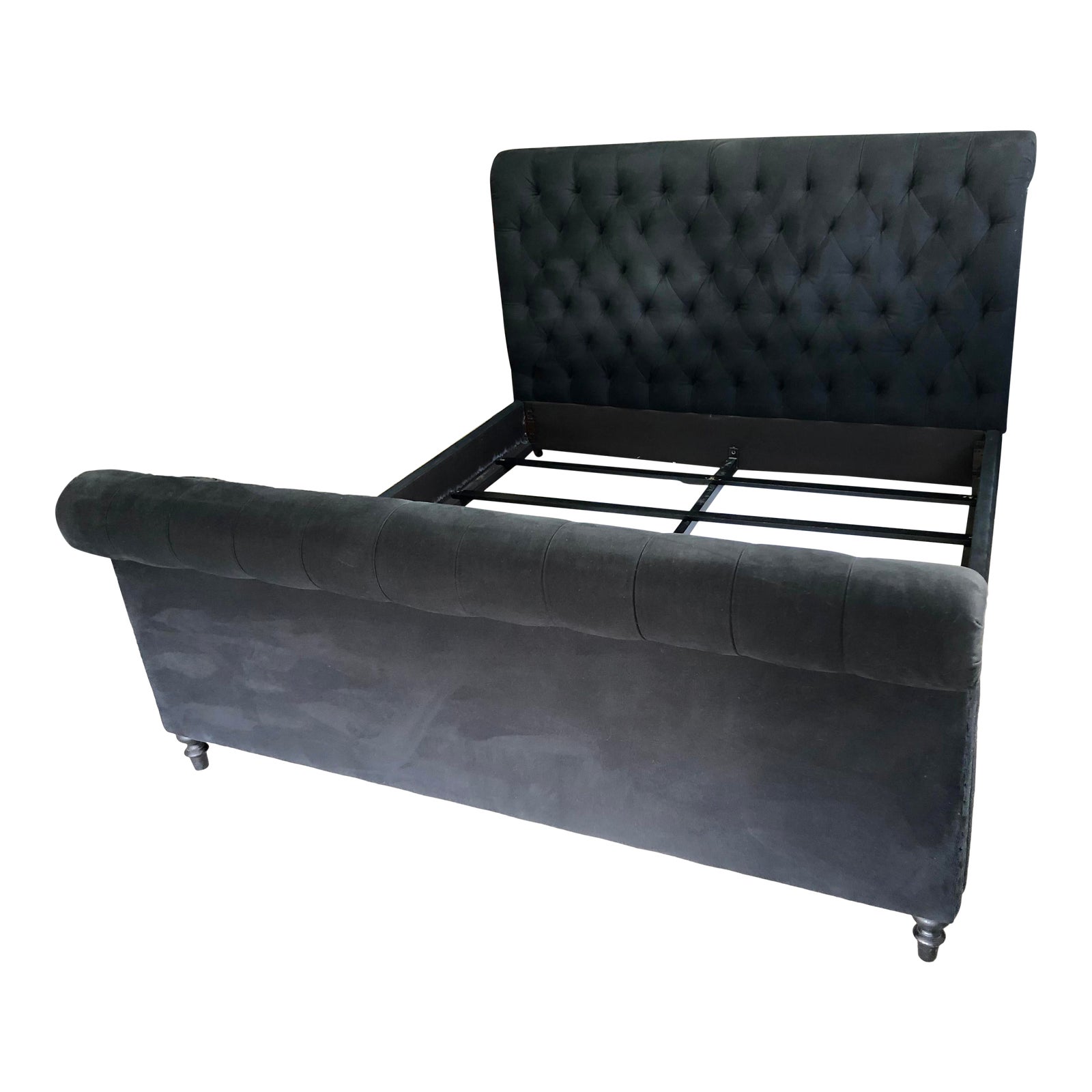 Restoration Hardware Chesterfield Sleigh King Bedframe Chairish