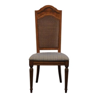 Thomasville Furniture Romano Collection Walnut Italian Provincial Cane Back Dining Side Chair 4921-861-862 For Sale