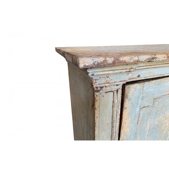 Italian 18th Century Light Blue Painted Cabinet For Sale - Image 10 of 13