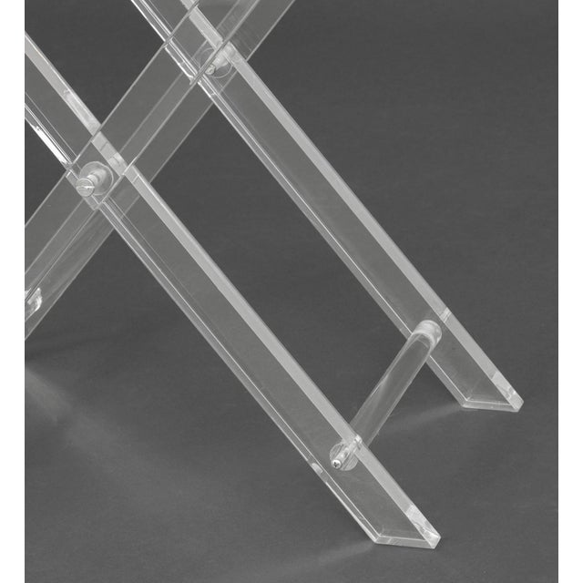Spisani Italian Clear Acrylic Folding Tables, Pair For Sale - Image 4 of 6
