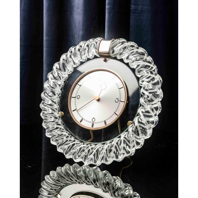 Murano Glass Mantel Clock by Ercole Barovier for Barovier & Toso, Italy, 1950s For Sale - Image 12 of 14