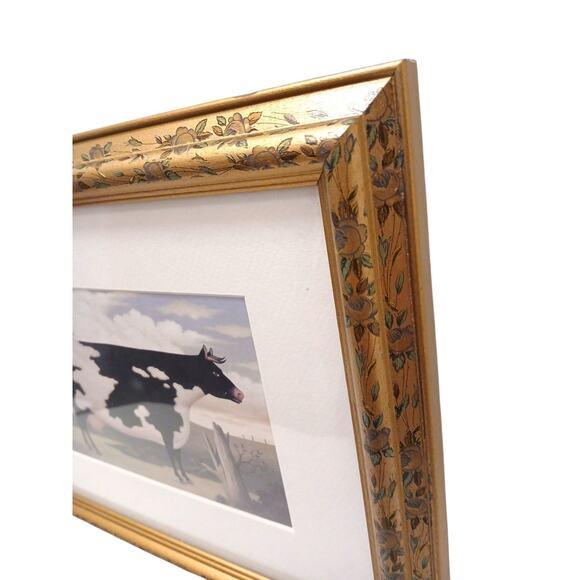 Charles Wysocki Cow Vintage 10x12 FRAMED Art Print Americana Farm Cottagecore Kitchen Dining Room Grannycore Contemporary...