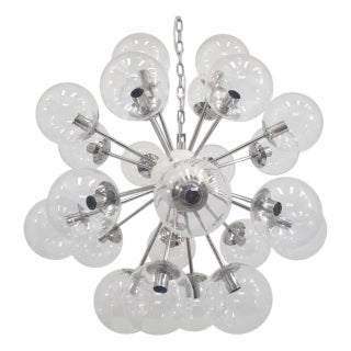 21st Century Nova Polished Nickel Clear Murano Sputnik Chandelier by Fabio LTD For Sale