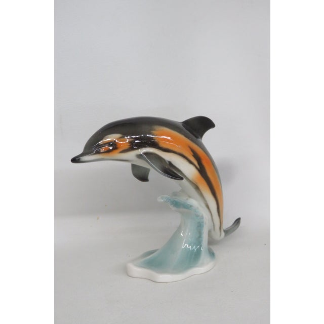 Traditional Goebel Dolphin Cs 209 West Germany Porcelain Figurine 4676b For Sale - Image 3 of 16