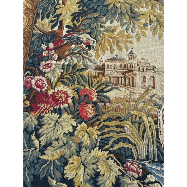 Vintage French Jacquard The Lignon Tapestry in the style of Aubusson, 1970s For Sale - Image 4 of 18