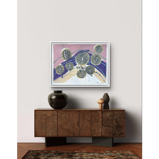 Barbara Beck 1992 Abstract Painting on Paper - Signed/Dated/Unframed For Sale - Image 4 of 5