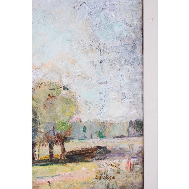 1970s Ezio Pastorio, Lombard Plain, 1970s, Oil on Canvas For Sale - Image 5 of 12