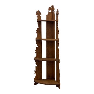 1970s Vintage Style Corner Bookshelf For Sale
