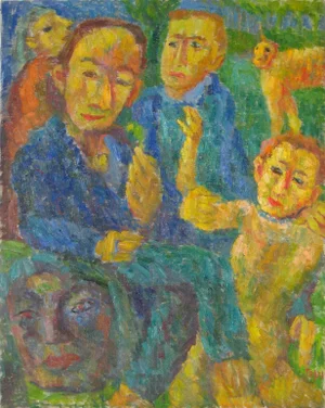 Jennings Tofel "Intruder" Expressionist Oil Painting, 1958 1958