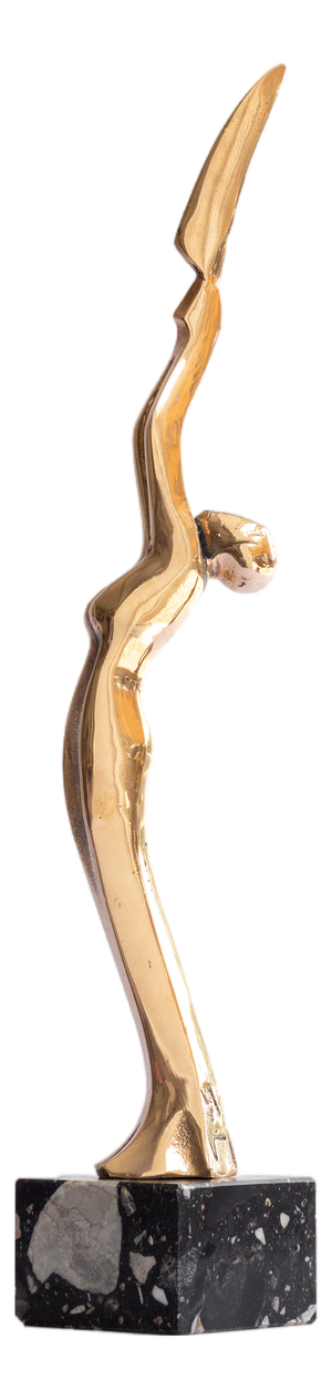 Art Deco Revival Bronze and Marble Sculpture, 1980s