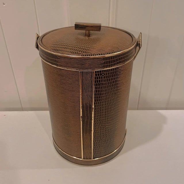 1950s Georges Briard Animal Skin Embossed Tall Ice Bucket For Sale In Nashville - Image 6 of 11