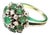 White Gold Ring with Brilliant-Cut Diamonds and Calibrated Emeralds For Sale