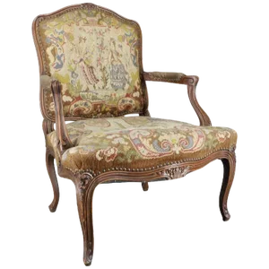 Late 19th Century French Needlepoint Rococo Fauteil