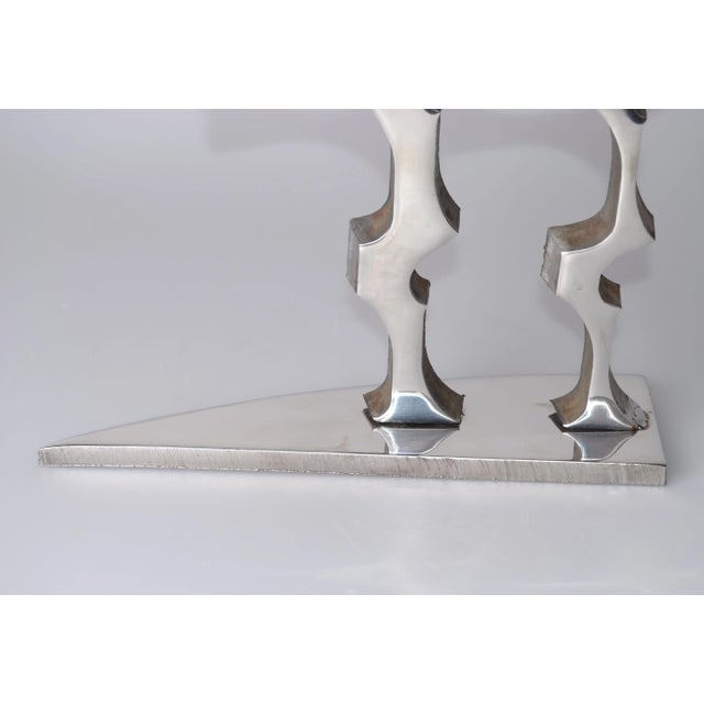 Late 20th Century Abstract Stainless Steel Dinosaur Sculpture For Sale - Image 5 of 9