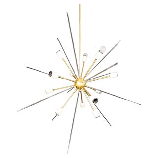 Brass and Methacrylate Ceiling Light, 1980s For Sale