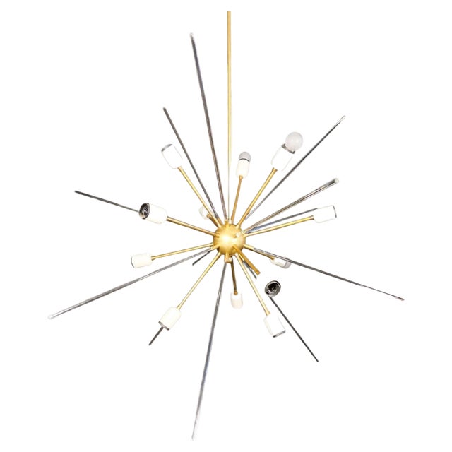 Brass and Methacrylate Ceiling Light, 1980s For Sale