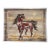 Horse Western Americana Landscape Folk Art Minimalism Burnt Sienna Beige Yellow Original Painting by Cleo Plowden For Sale